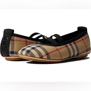 Burberry Mini Grace Checked Mary Jane/Flats Shoes
